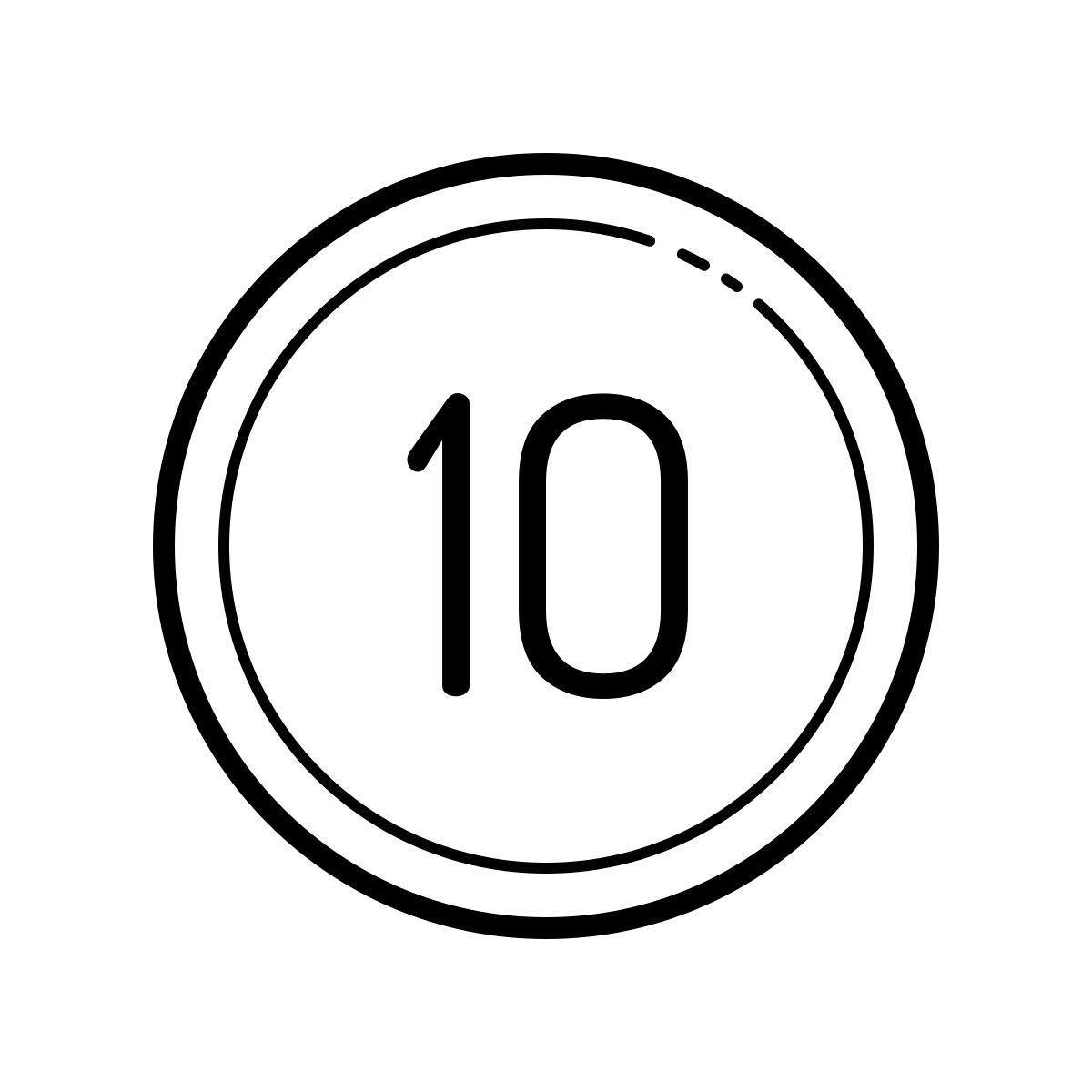 outline hand drawn style número natural icon