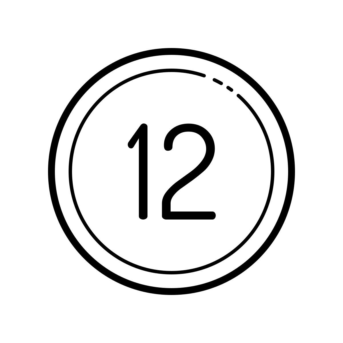 outline hand drawn style número natural icon