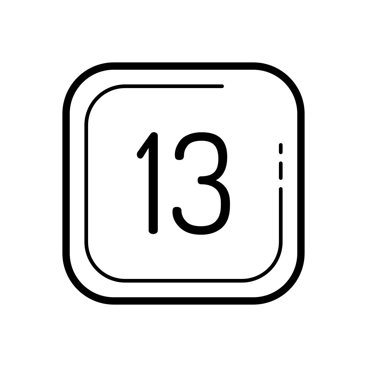 outline hand drawn style 13 icon