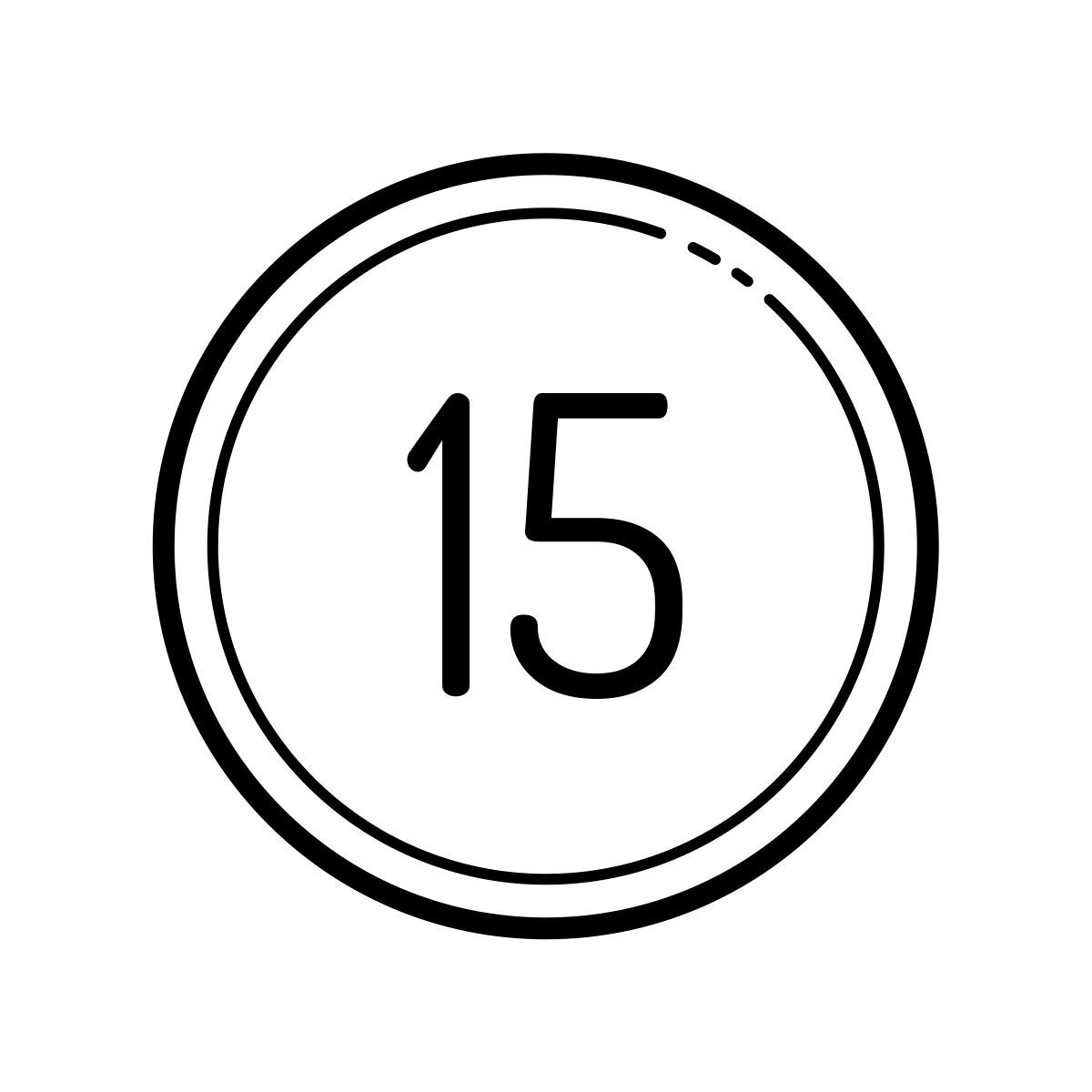 outline hand drawn style 15 circled c icon