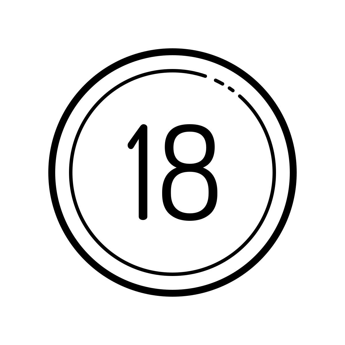 outline hand drawn style 18 icon