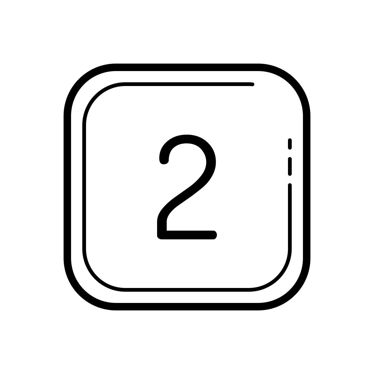 outline hand drawn style 2 c icon