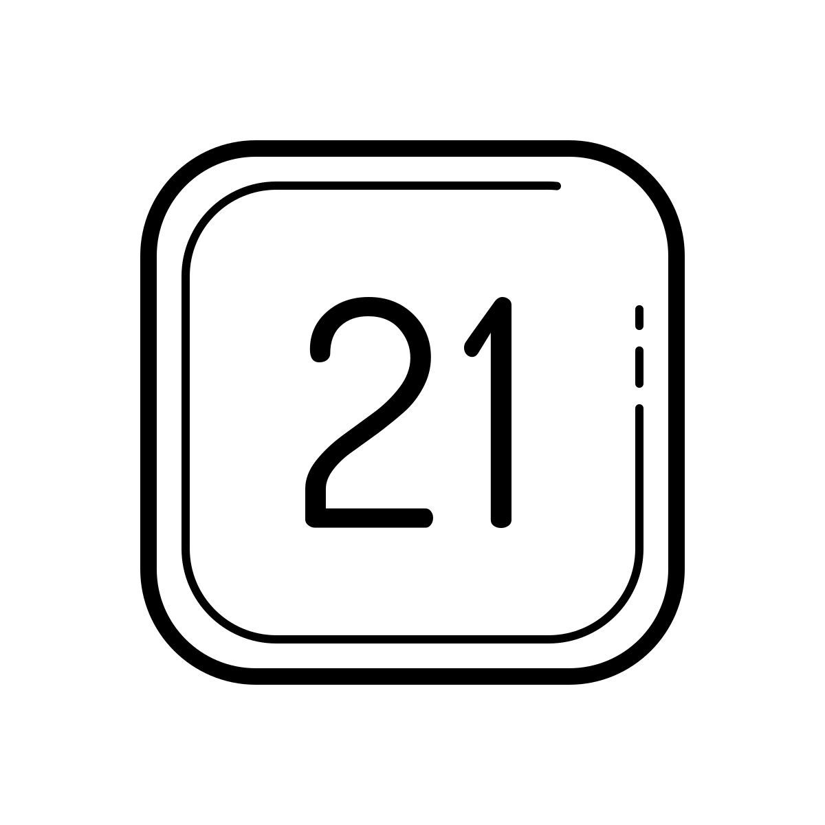 outline hand drawn style 21c icon