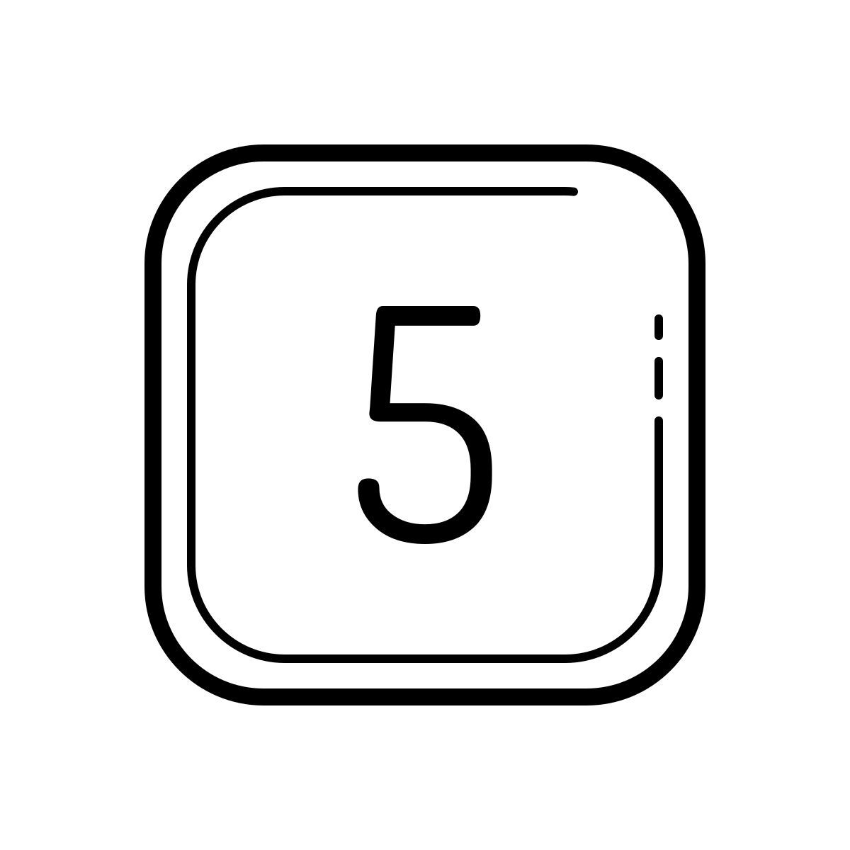 outline hand drawn style 5 c icon