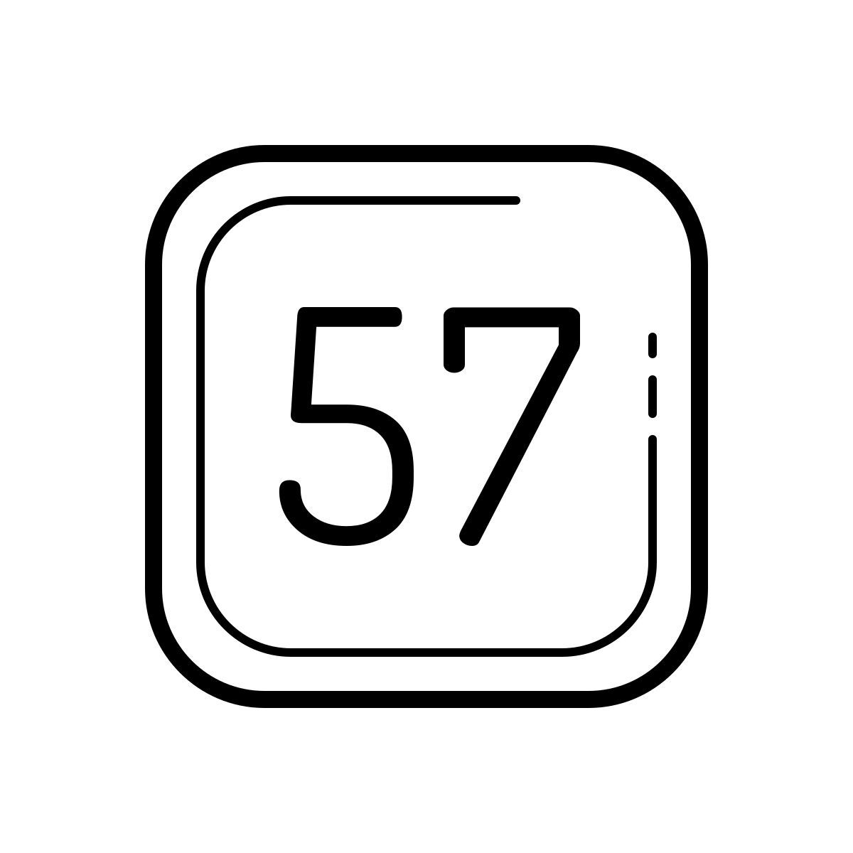 outline hand drawn style 57 icon