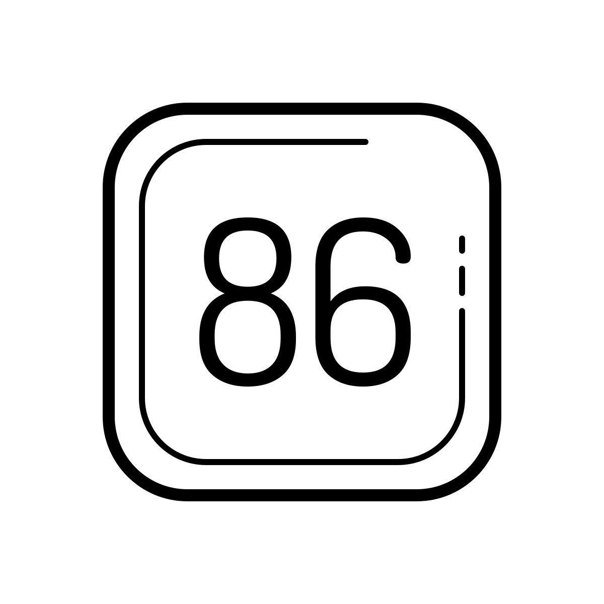 outline hand drawn style 86 icon