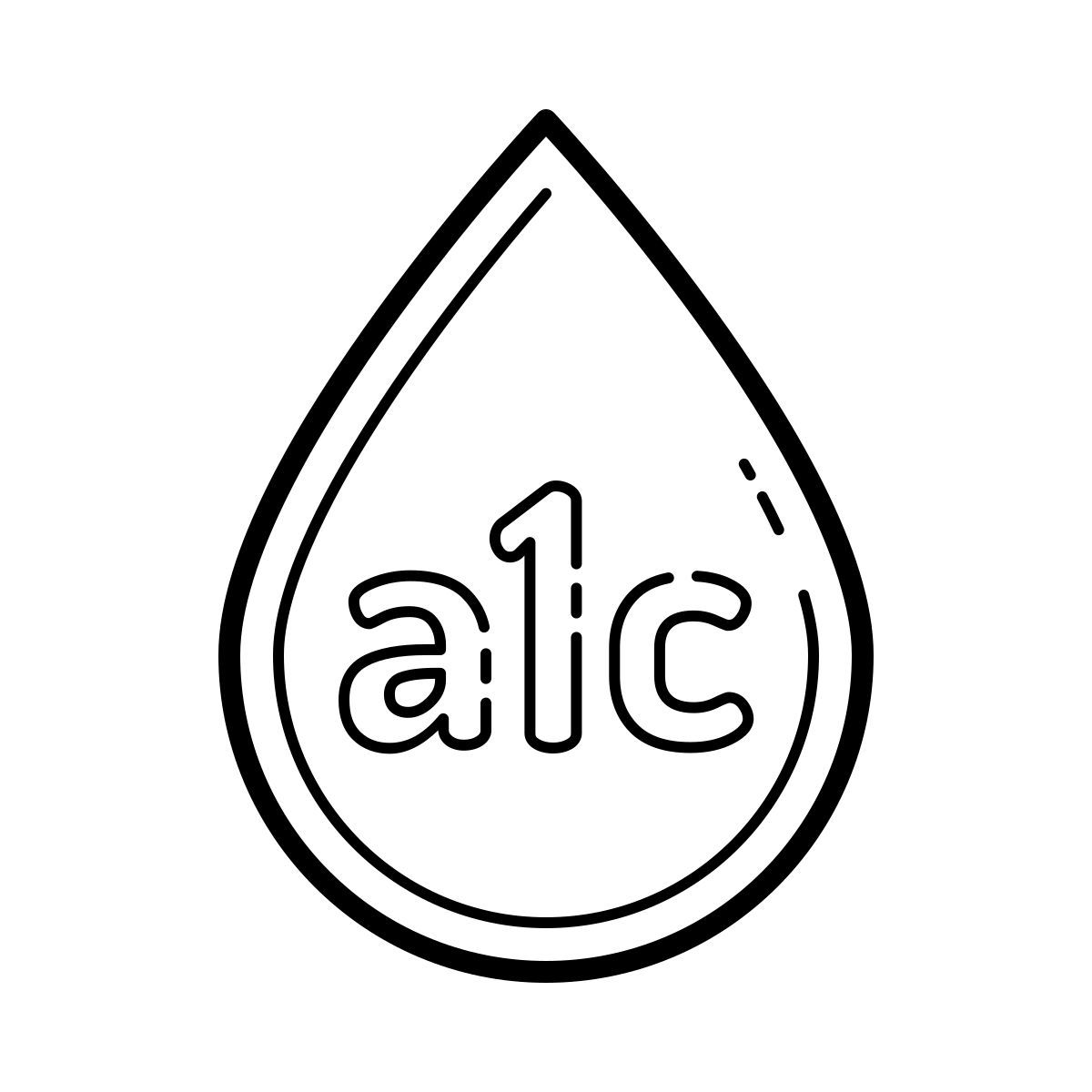 outline hand drawn style a1c测试 icon