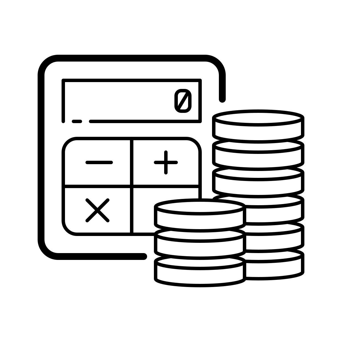 outline hand drawn style 计算 icon