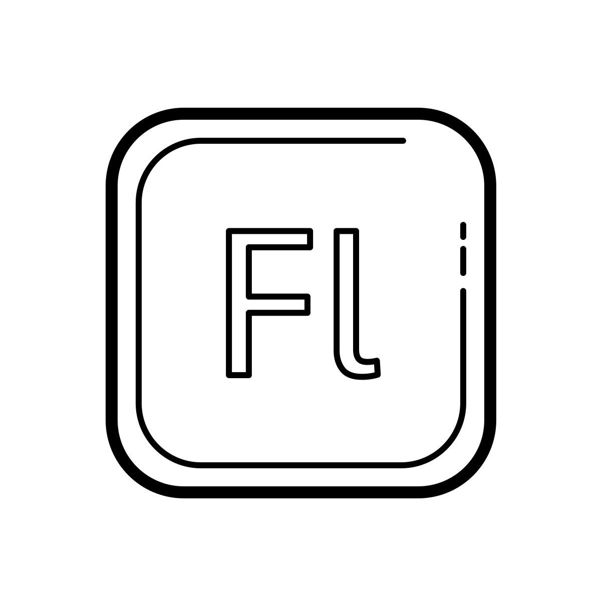 outline hand drawn style adobe flash icon