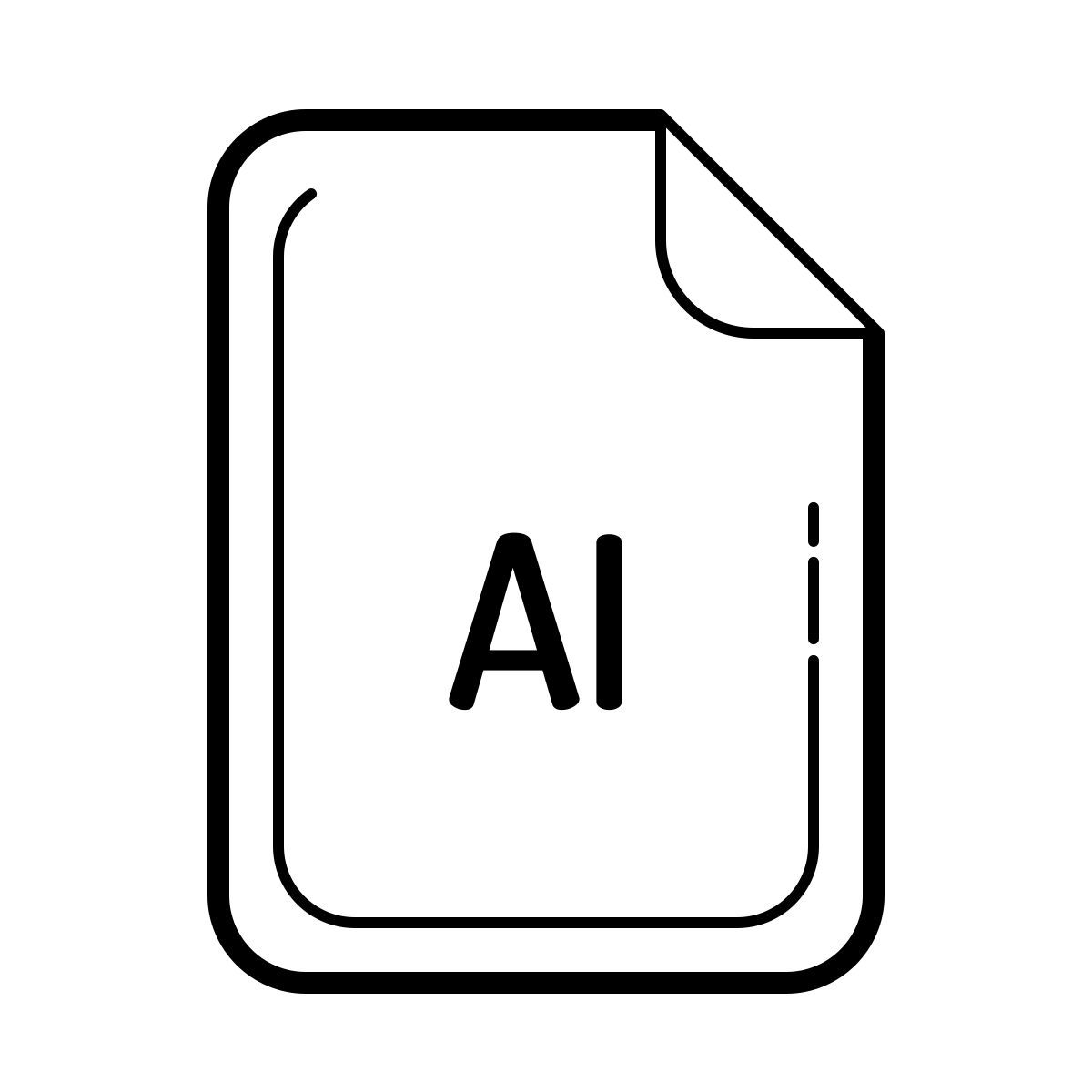 outline hand drawn style ai file icon