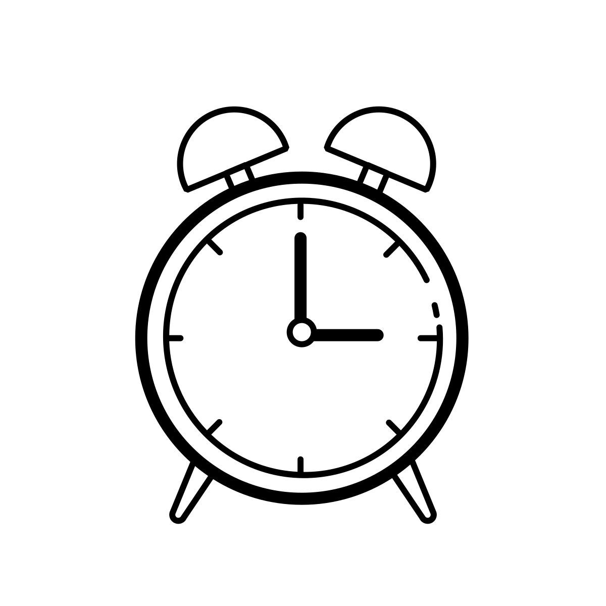 outline hand drawn style 闹钟 icon