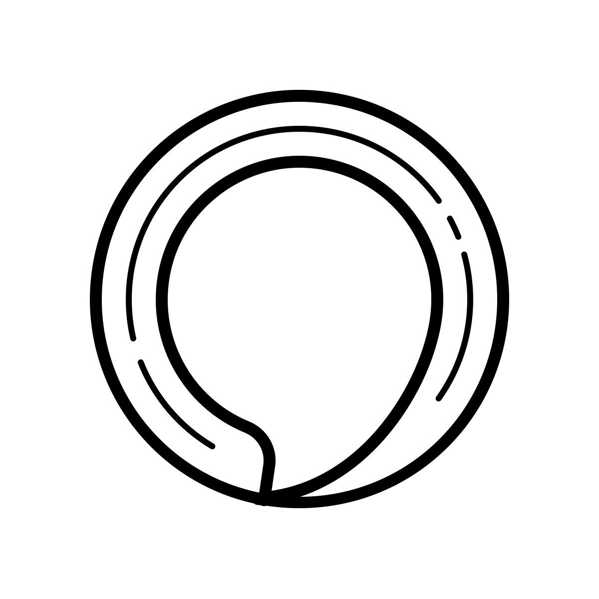 outline hand drawn style logo alexa amazon icon