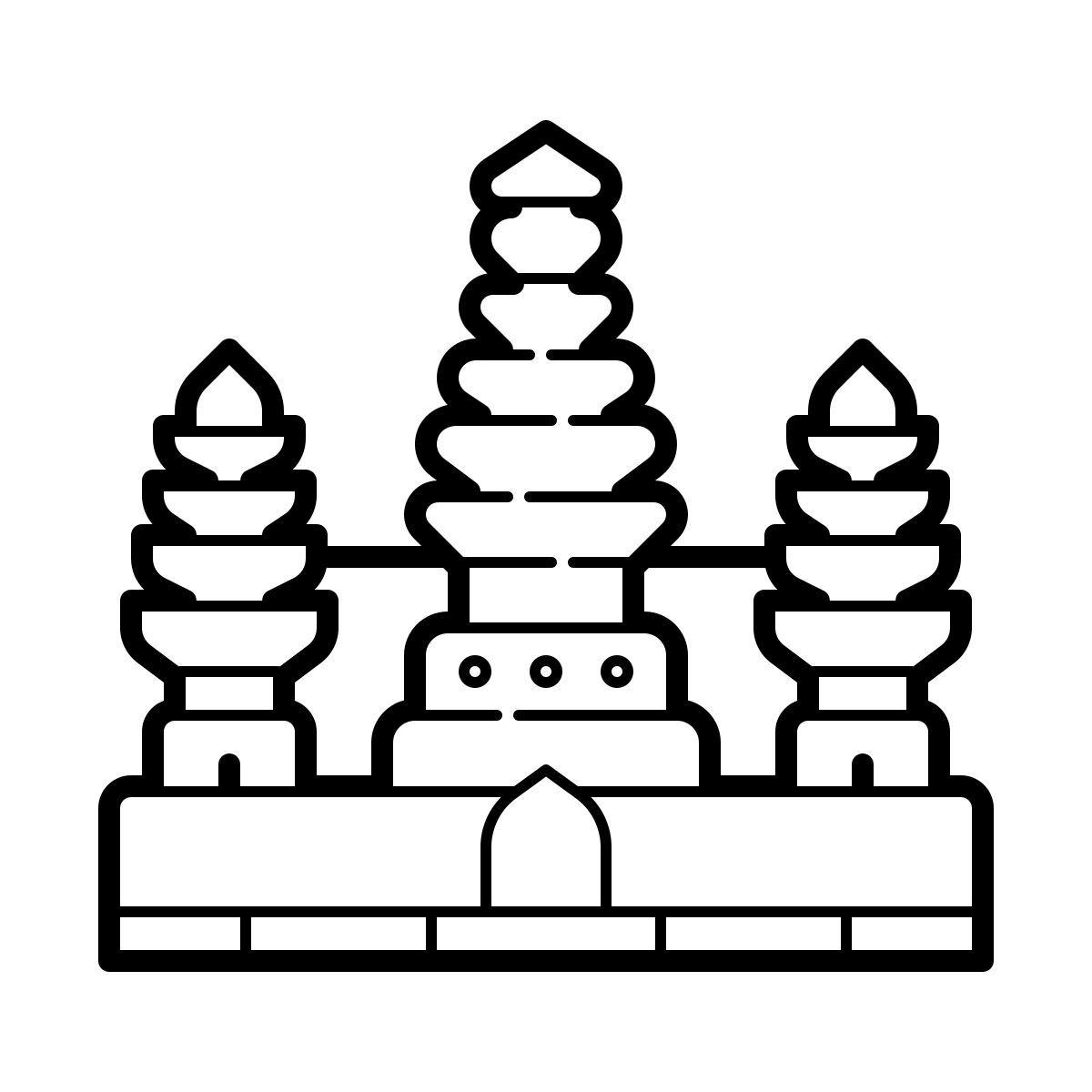 outline hand drawn style angkor wat icon