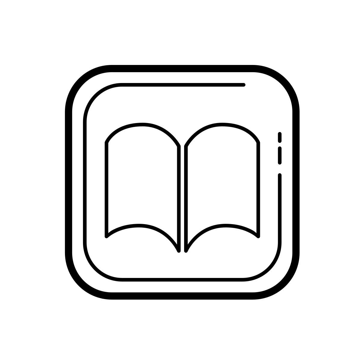 outline hand drawn style books icon