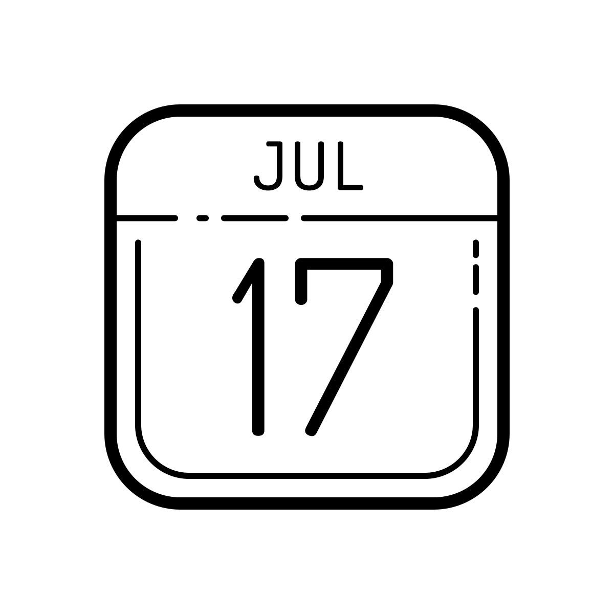 outline hand drawn style calendario de manzana icon