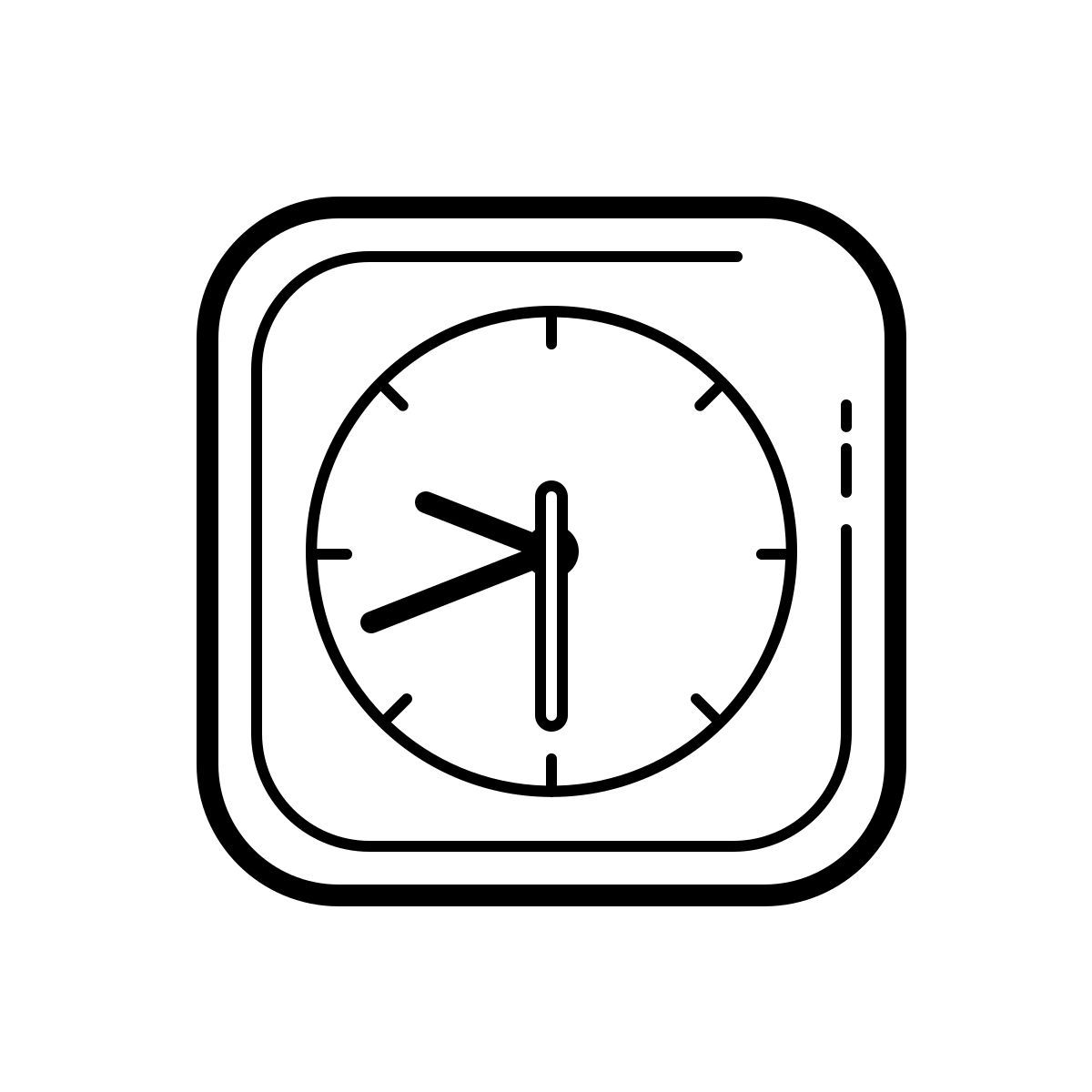 outline hand drawn style orologio a mela icon