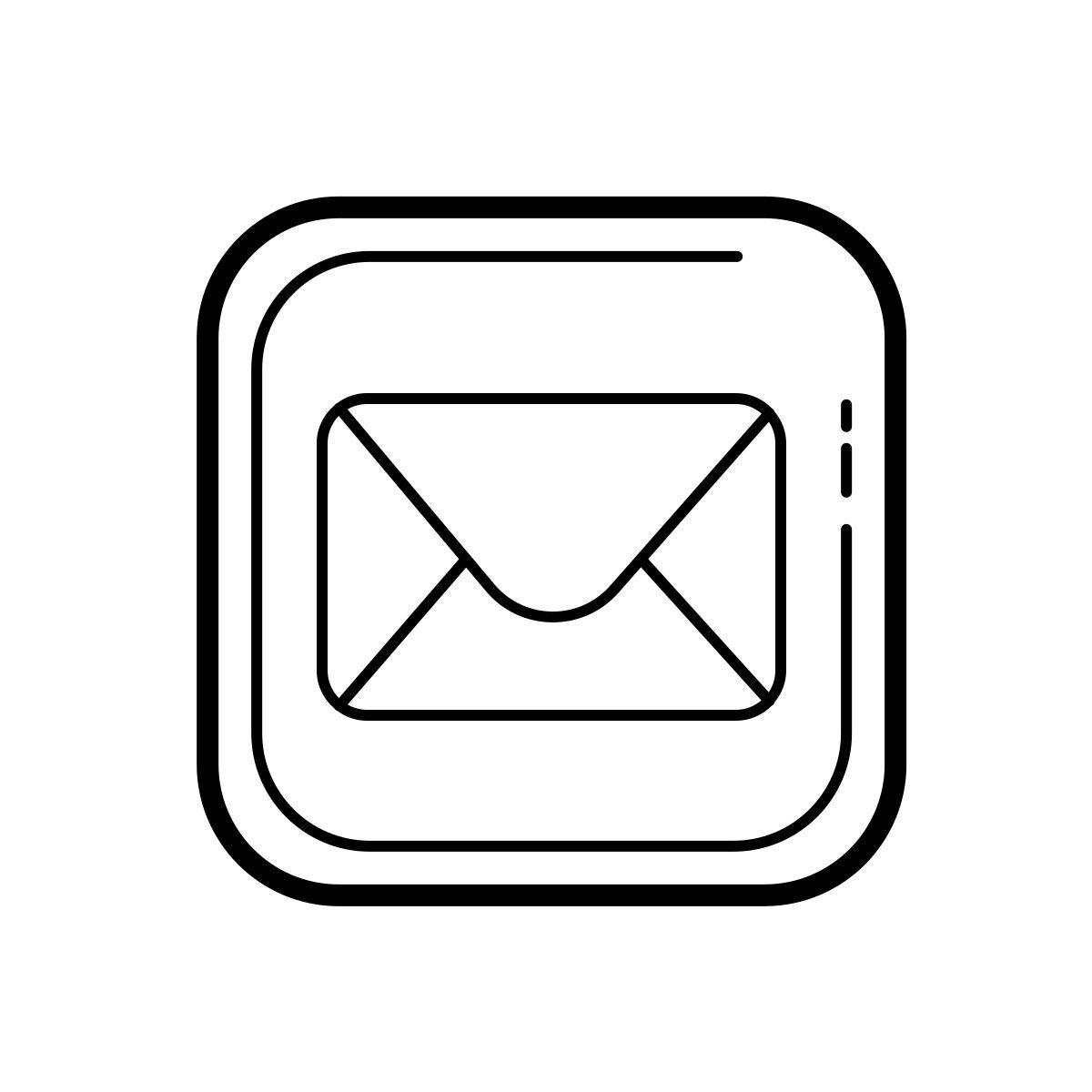outline hand drawn style apple mail icon
