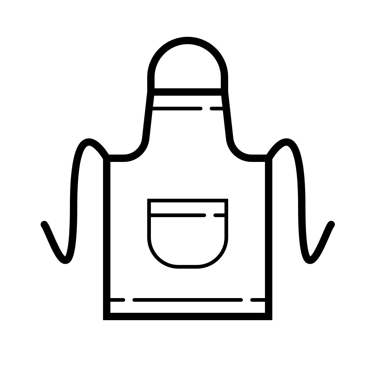 outline hand drawn style apron icon