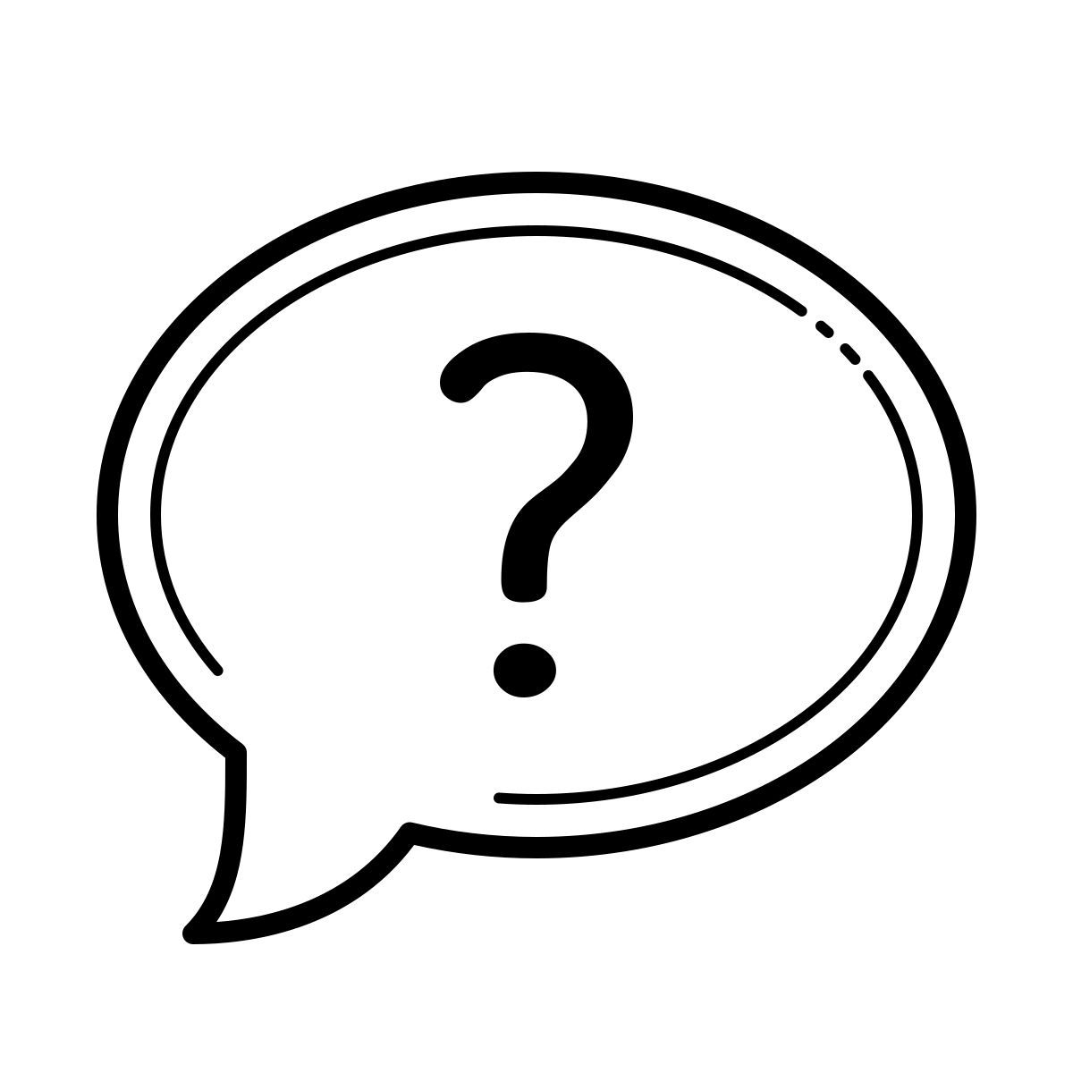 outline hand drawn style pregunta icon