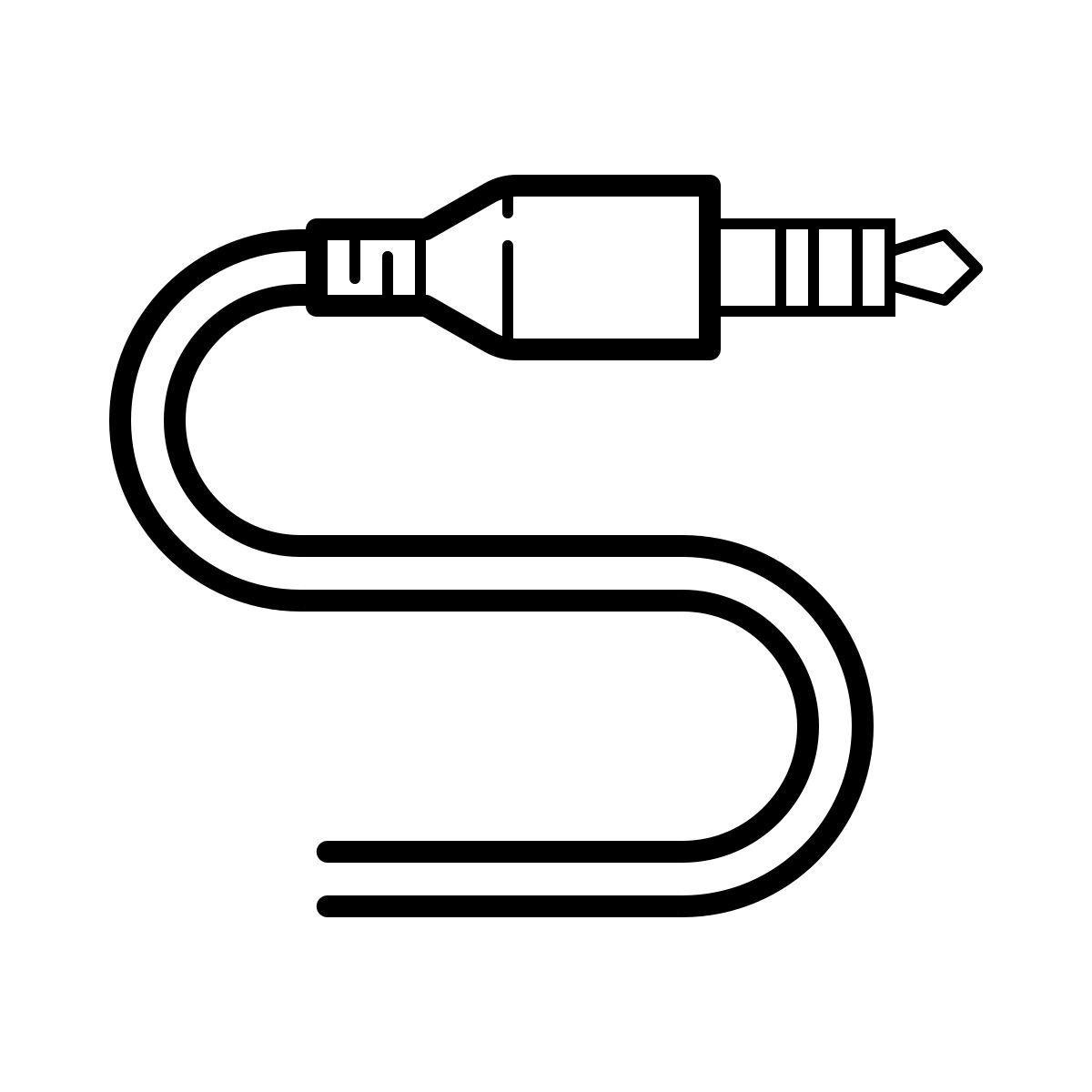 outline hand drawn style audio cable icon