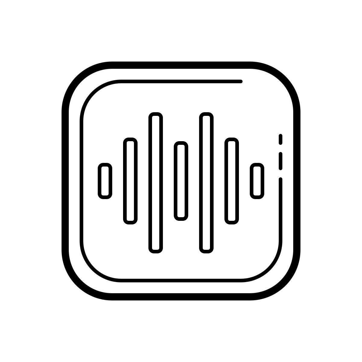 outline hand drawn style onda sonora icon