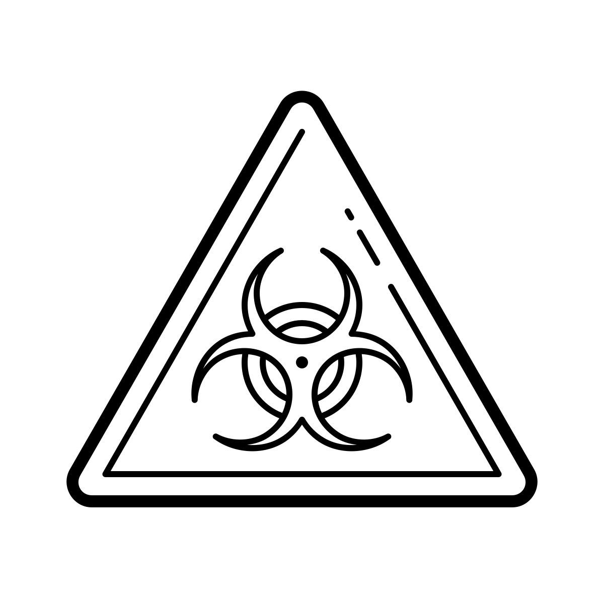 outline hand drawn style riesgo biológico icon