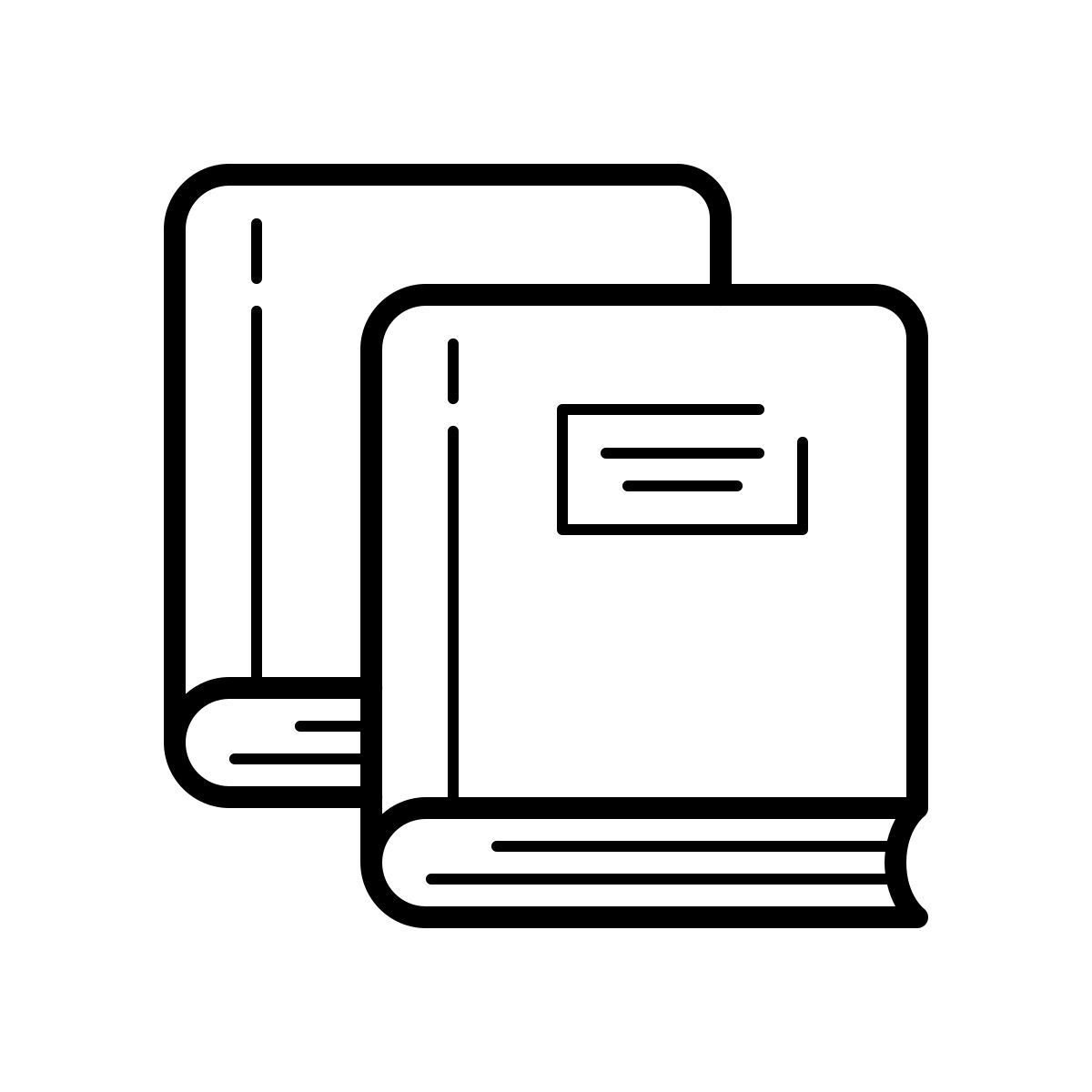 outline hand drawn style books icon