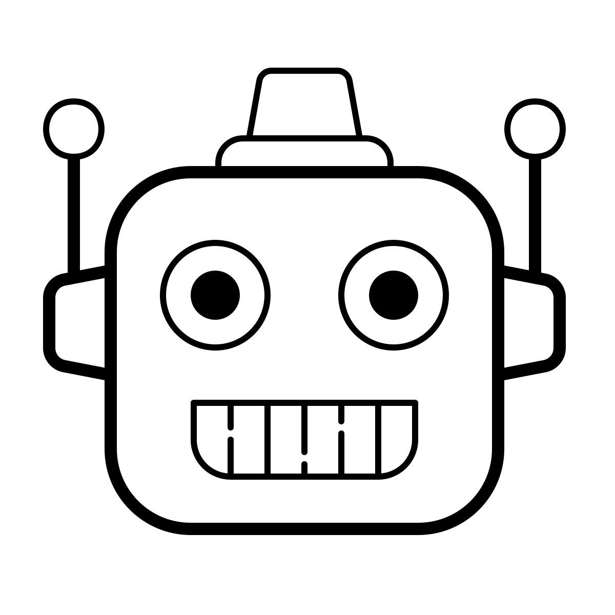 outline hand drawn style bot icon