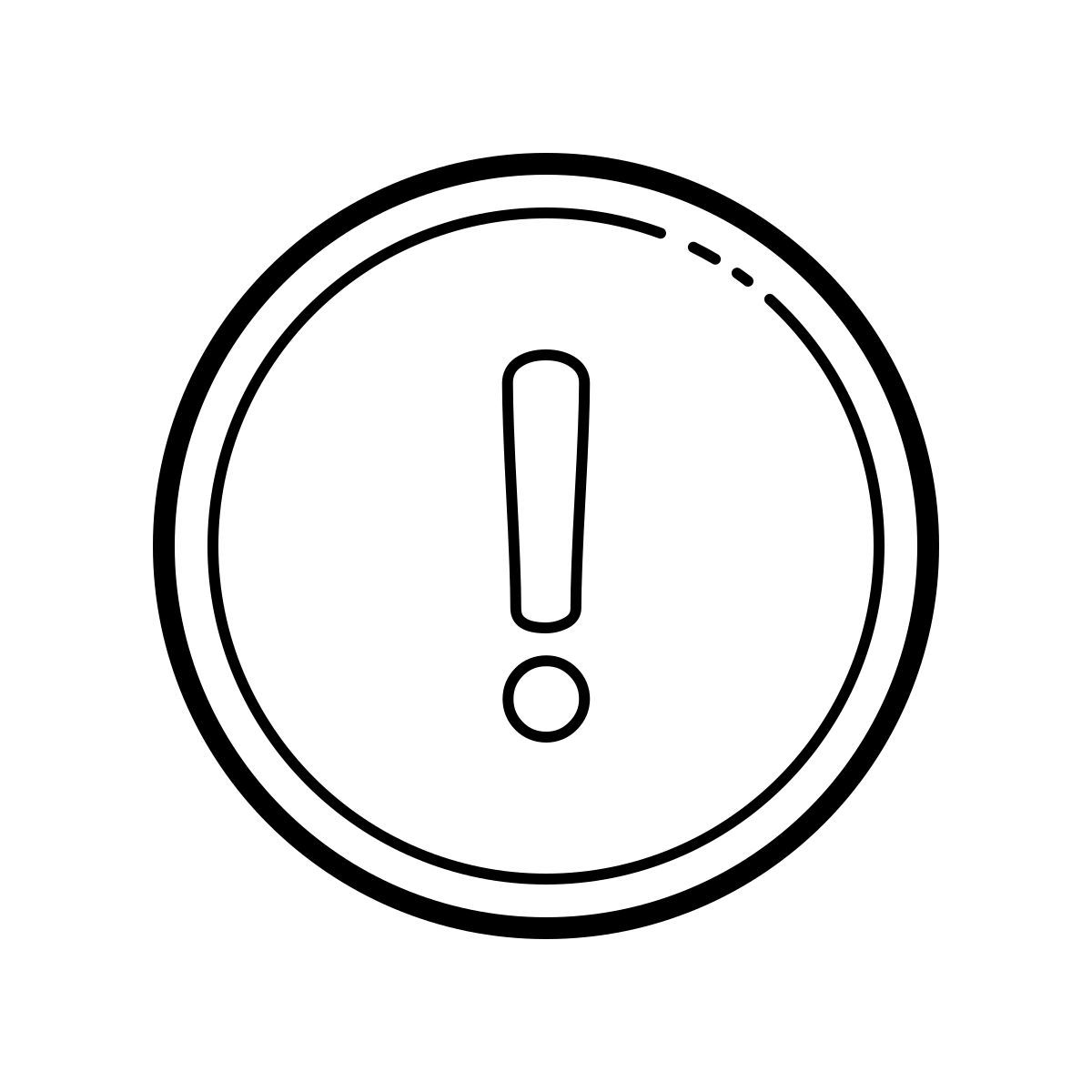 outline hand drawn style 注意 icon