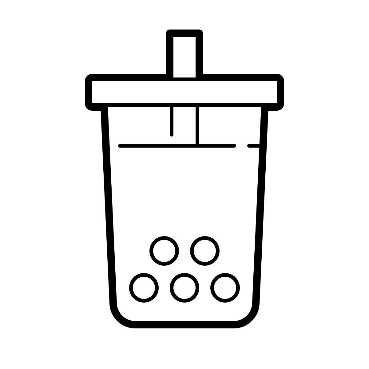 outline hand drawn style thé à bulles icon