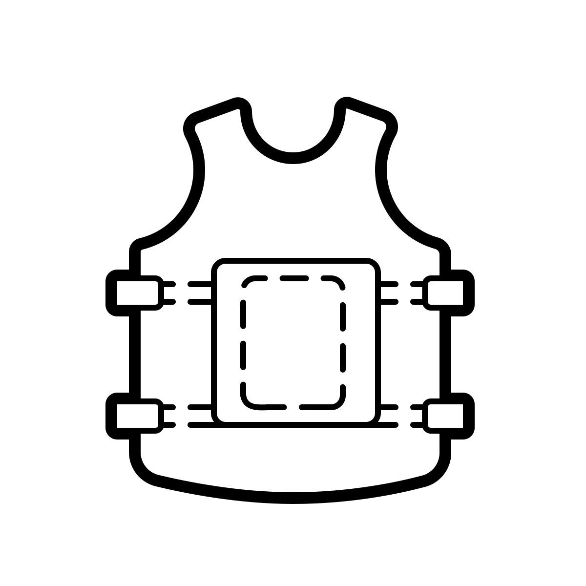 outline hand drawn style 방탄 조끼 icon