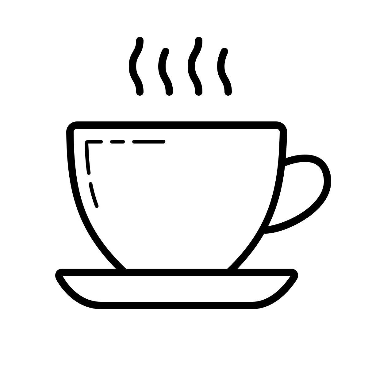outline hand drawn style kaffee icon