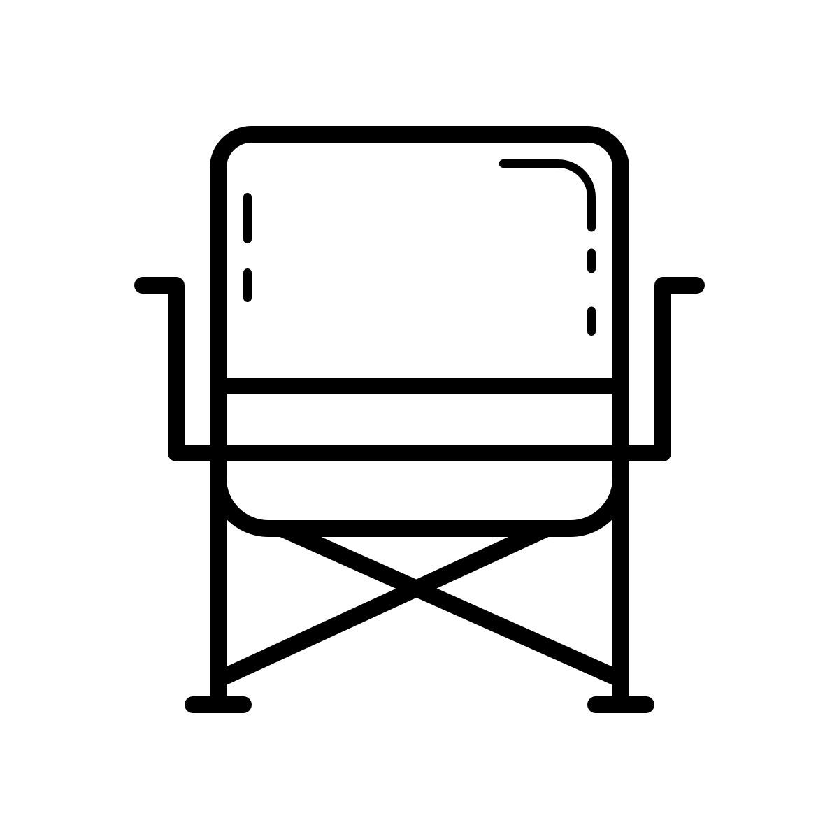 outline hand drawn style 露营椅 icon