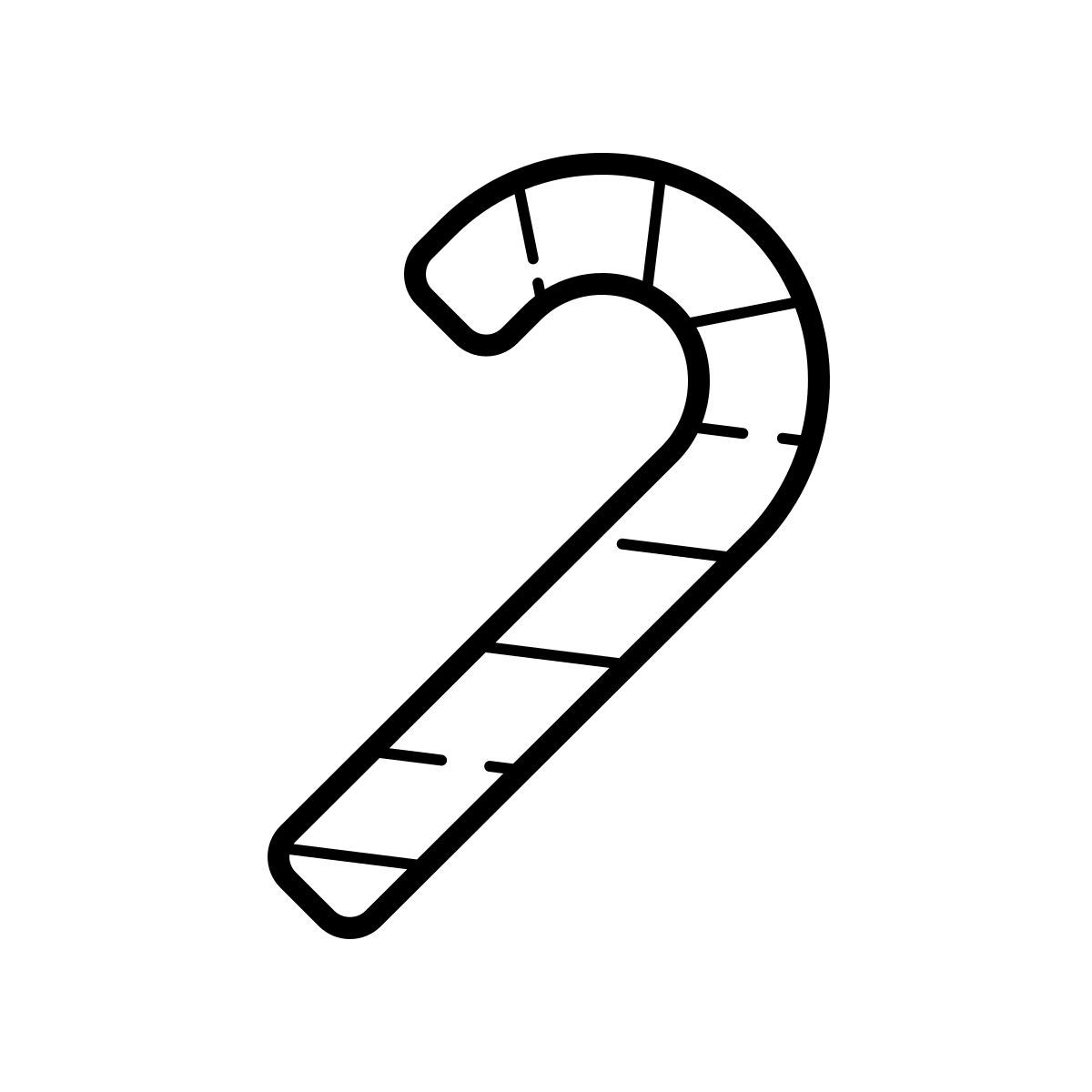 outline hand drawn style 糖果手杖 icon