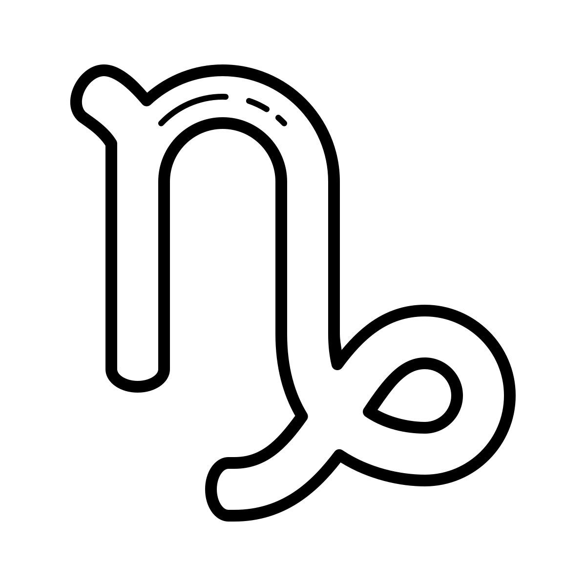 outline hand drawn style steinbock icon