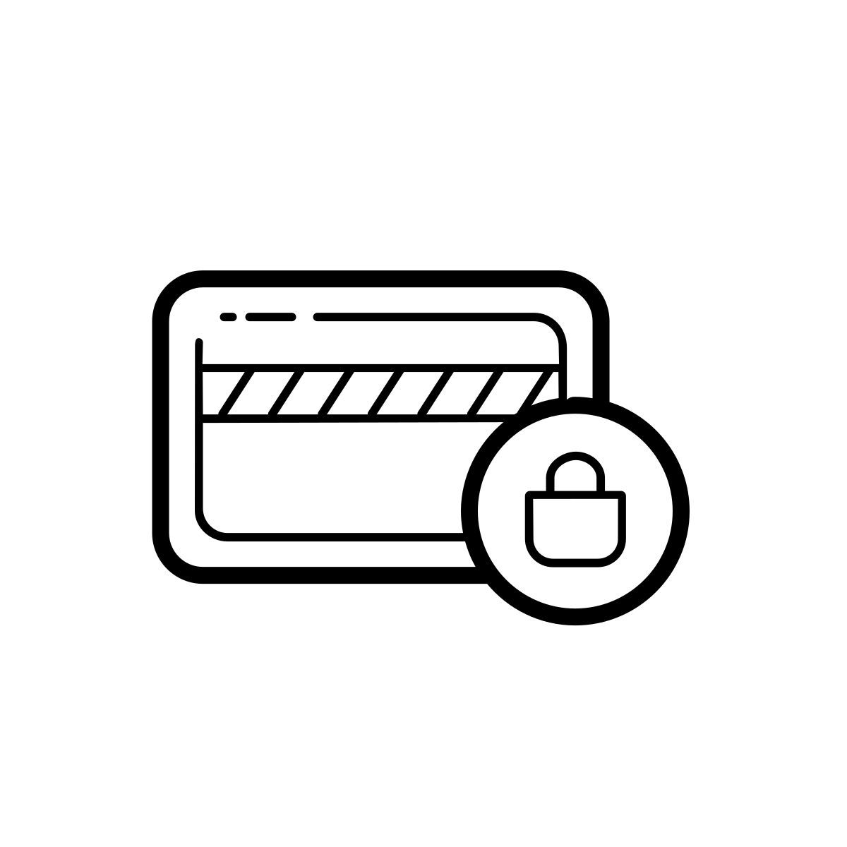 outline hand drawn style 卡安全 icon