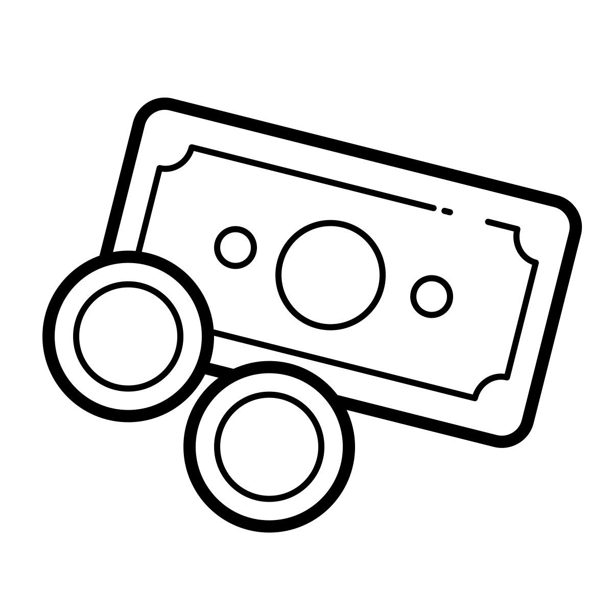 outline hand drawn style kasse icon