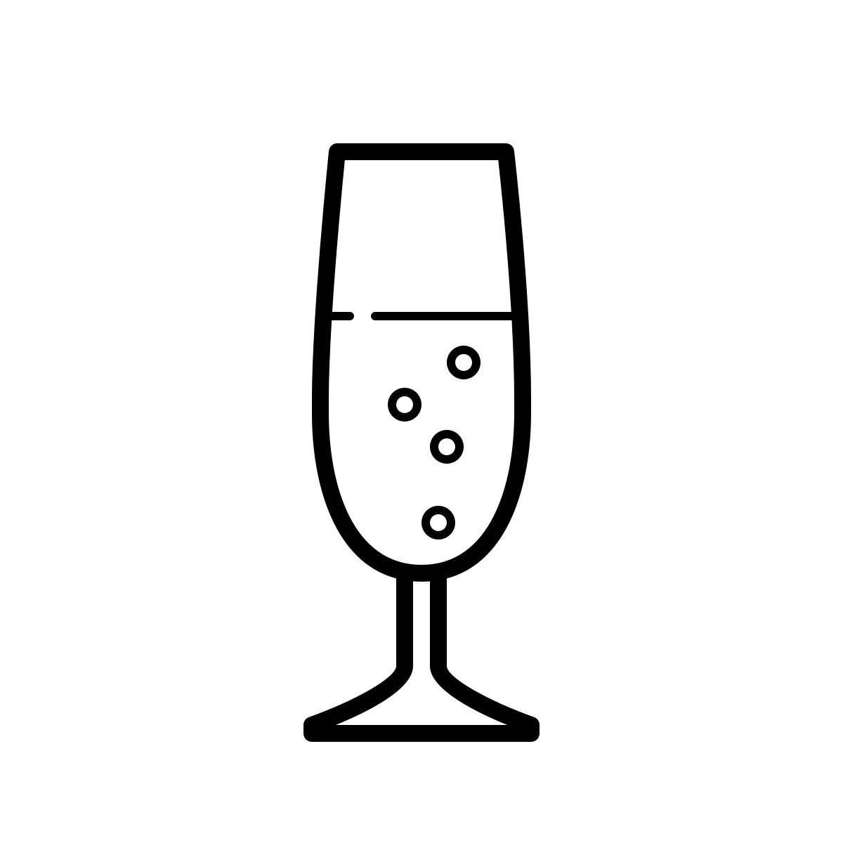 outline hand drawn style champagne icon