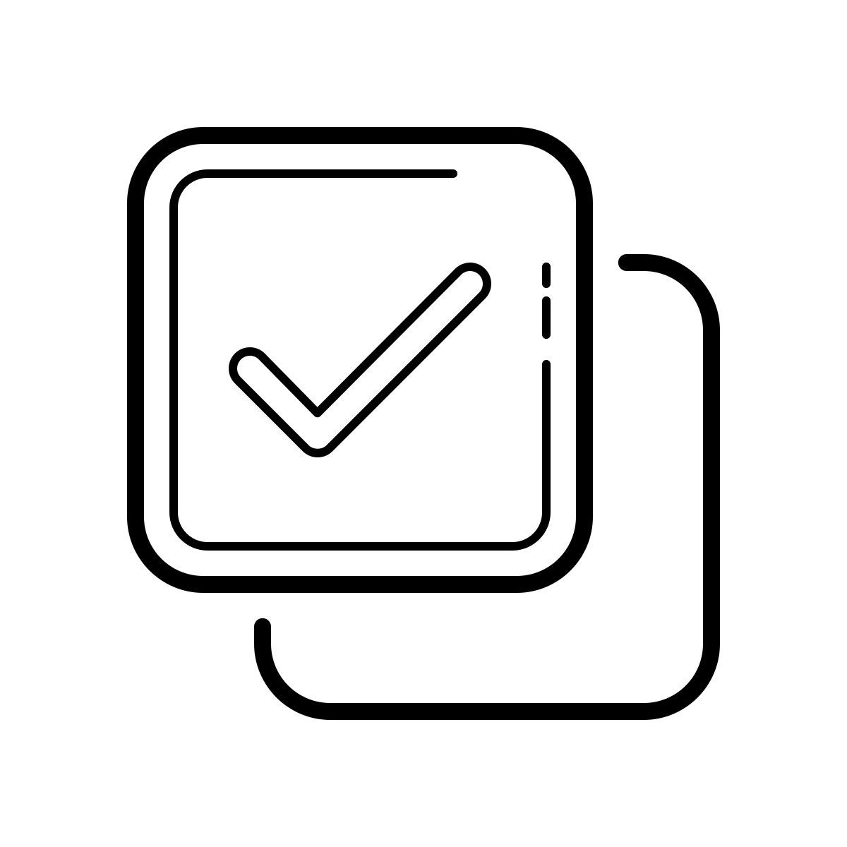 outline hand drawn style check all icon