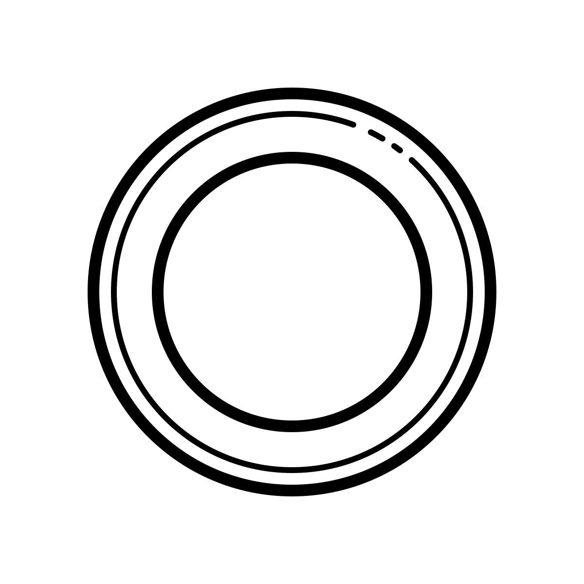 outline hand drawn style cerchio icon