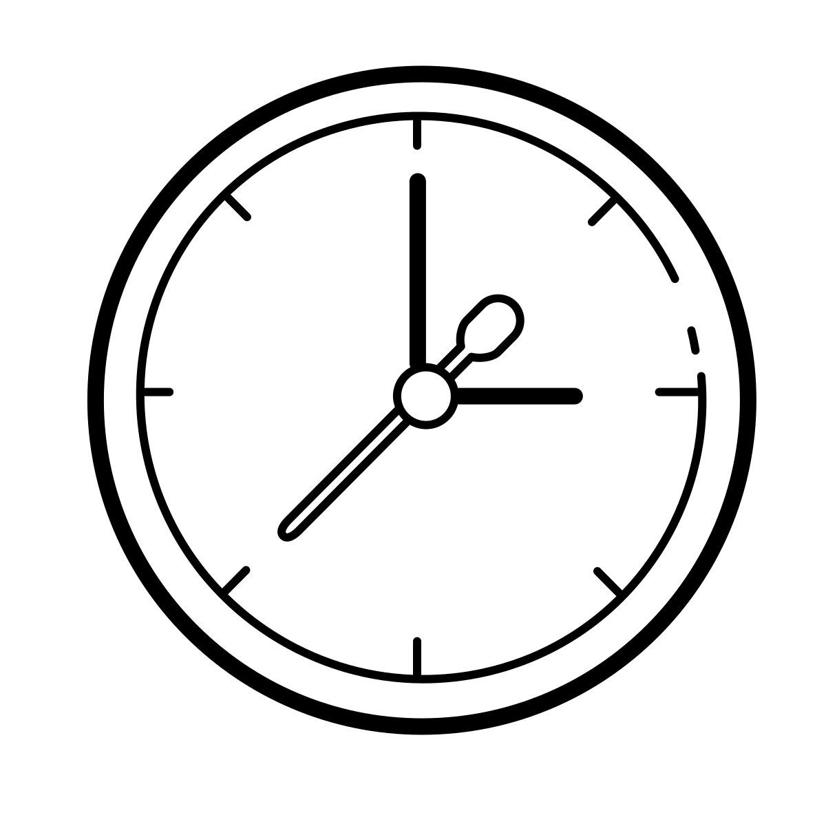 outline hand drawn style reloj icon