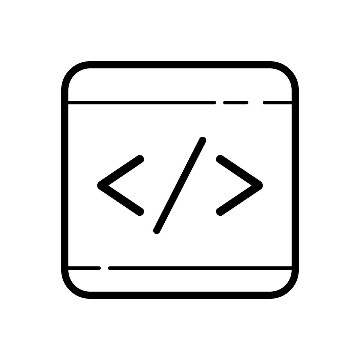 outline hand drawn style code icon