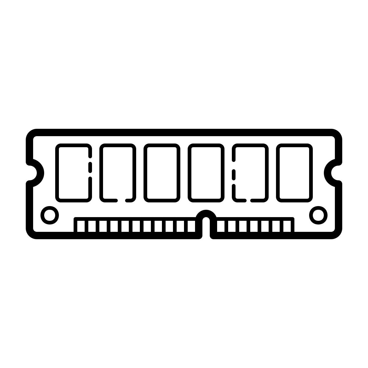 outline hand drawn style computer ram icon