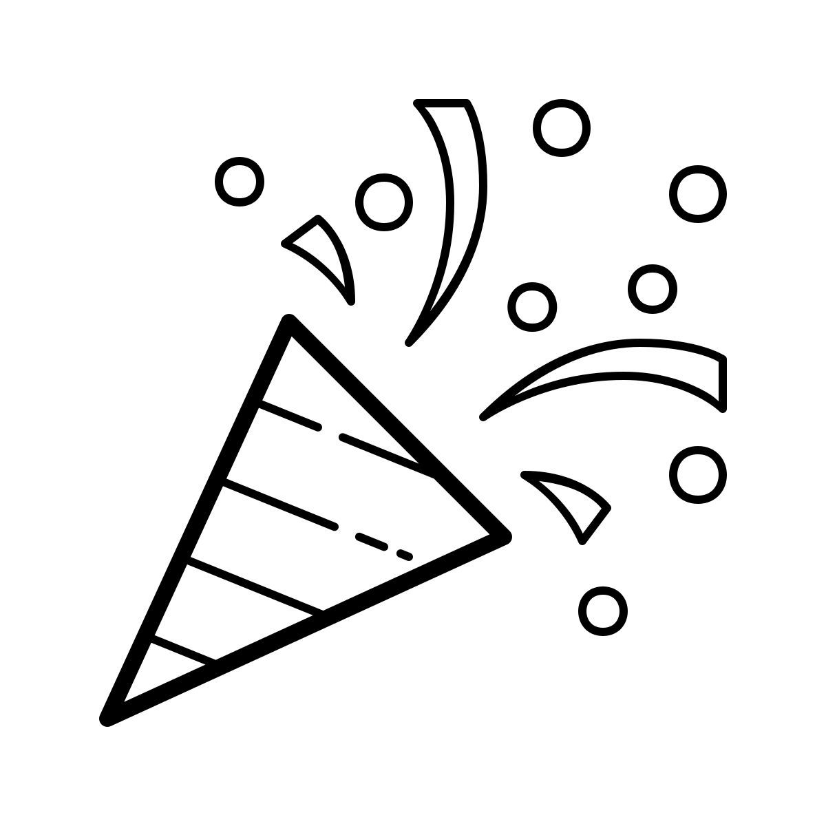 outline hand drawn style confeti icon