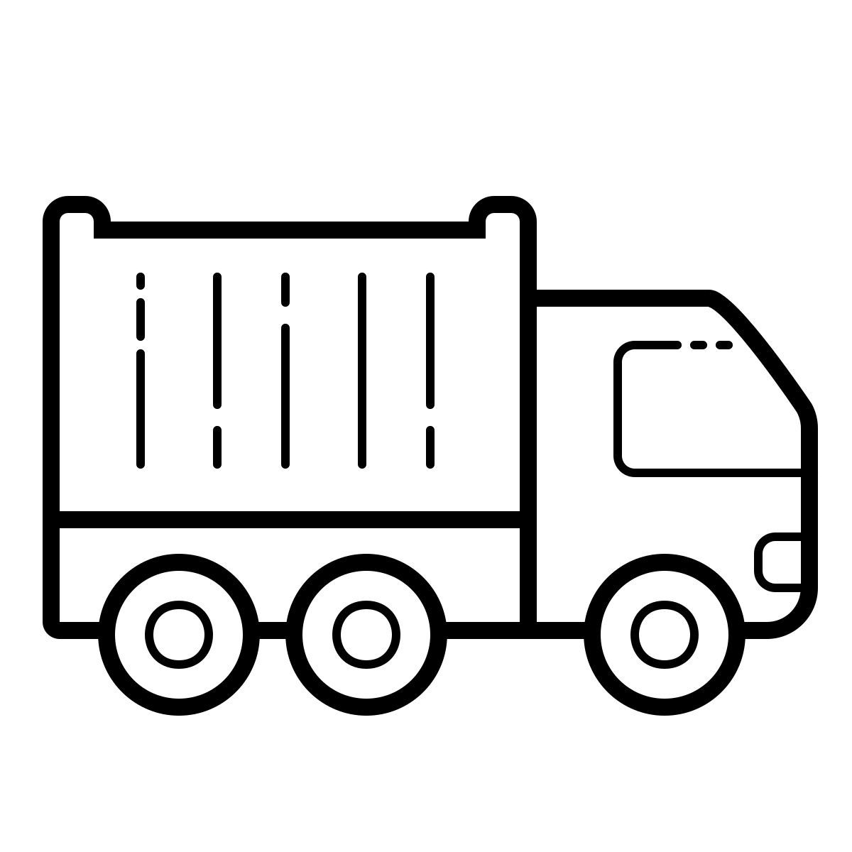 outline hand drawn style camion container icon