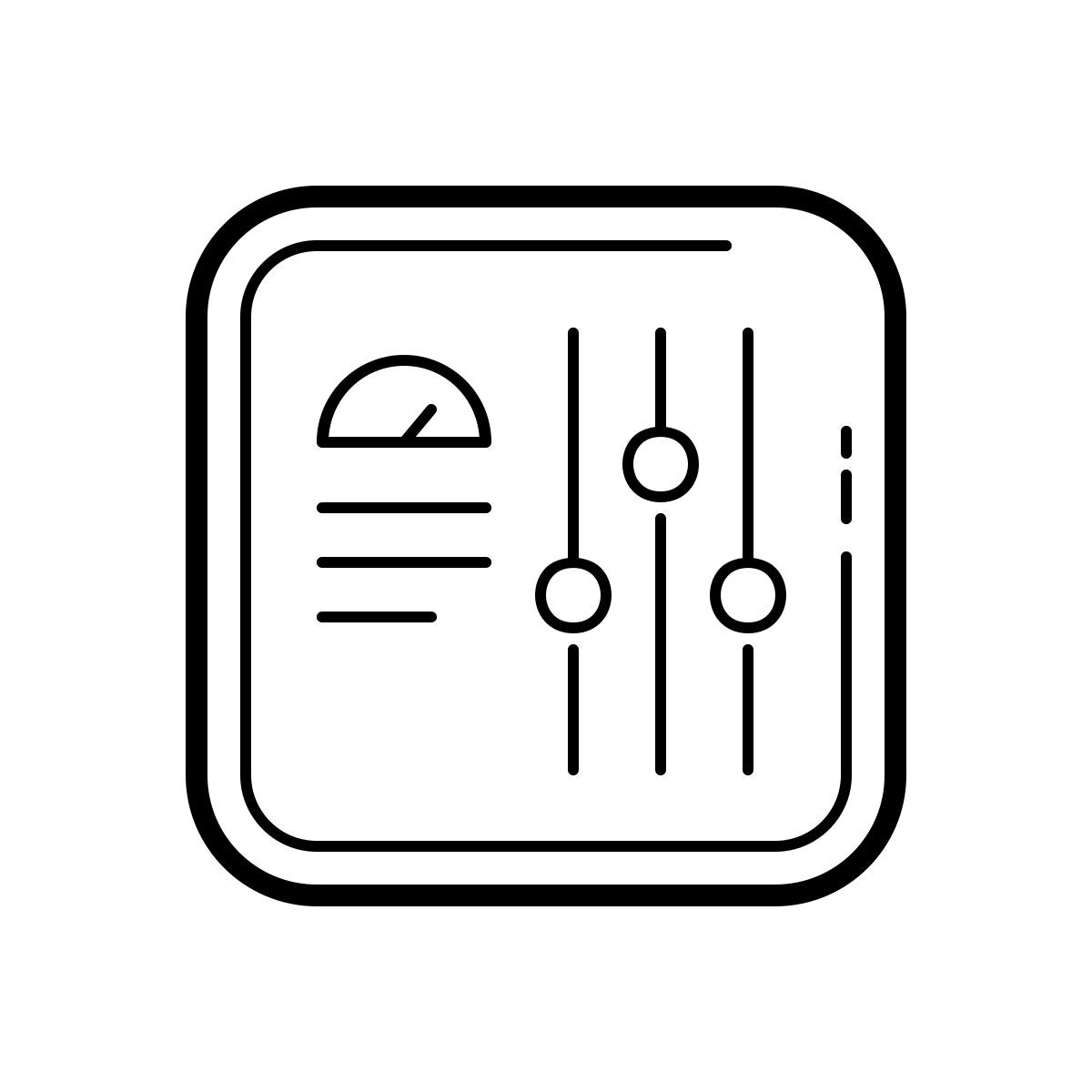 outline hand drawn style pannello di controllo icon