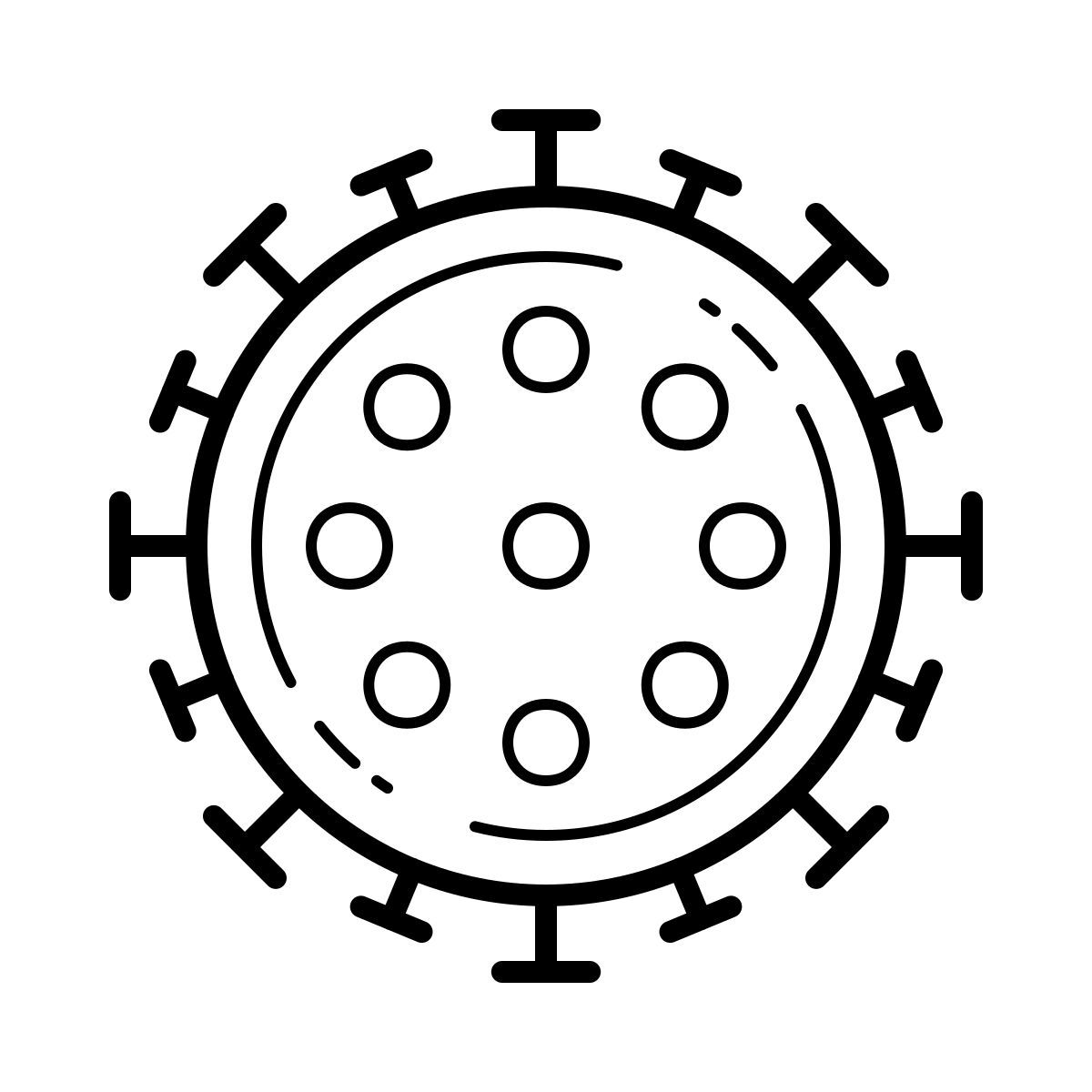 outline hand drawn style corona icon