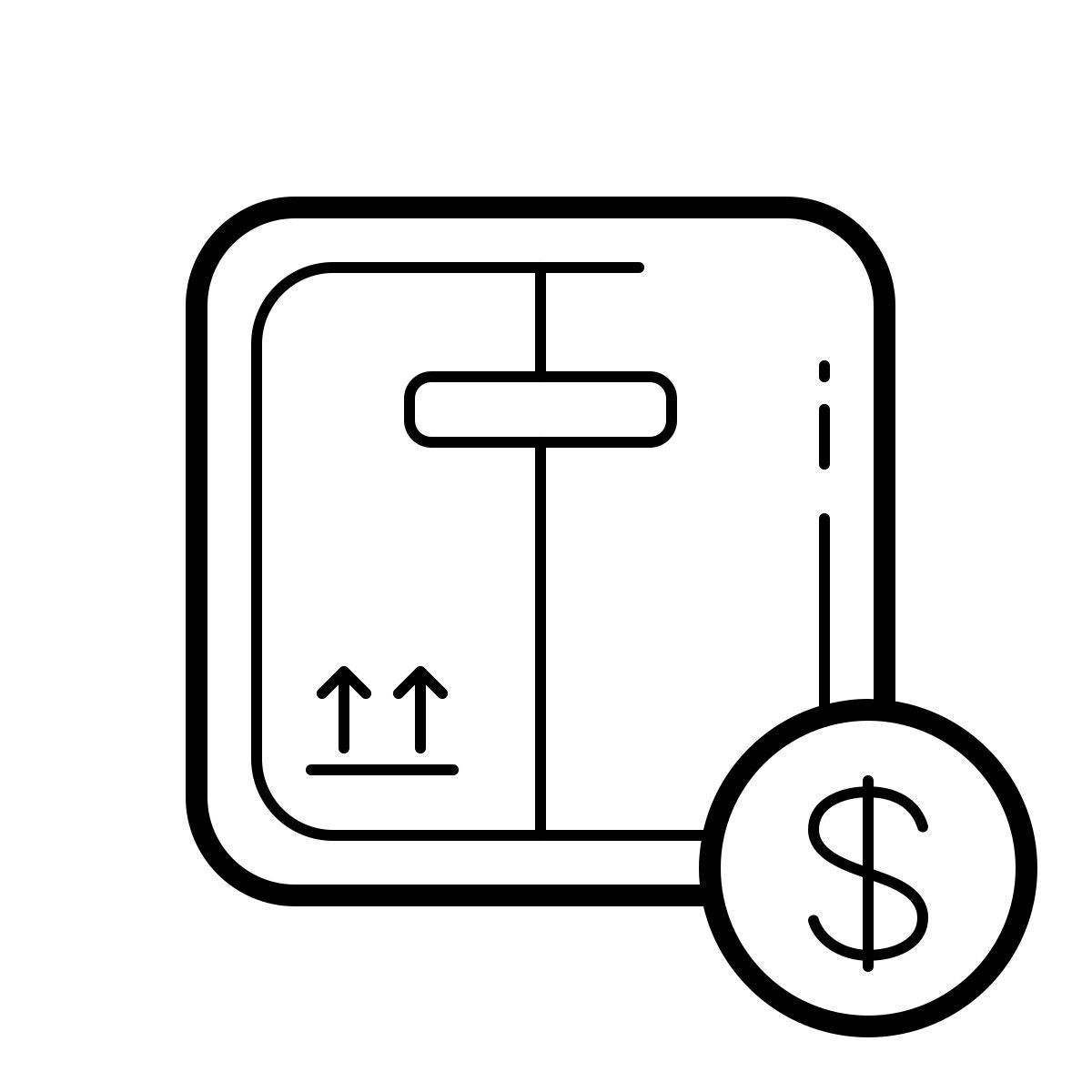 outline hand drawn style 费用 icon