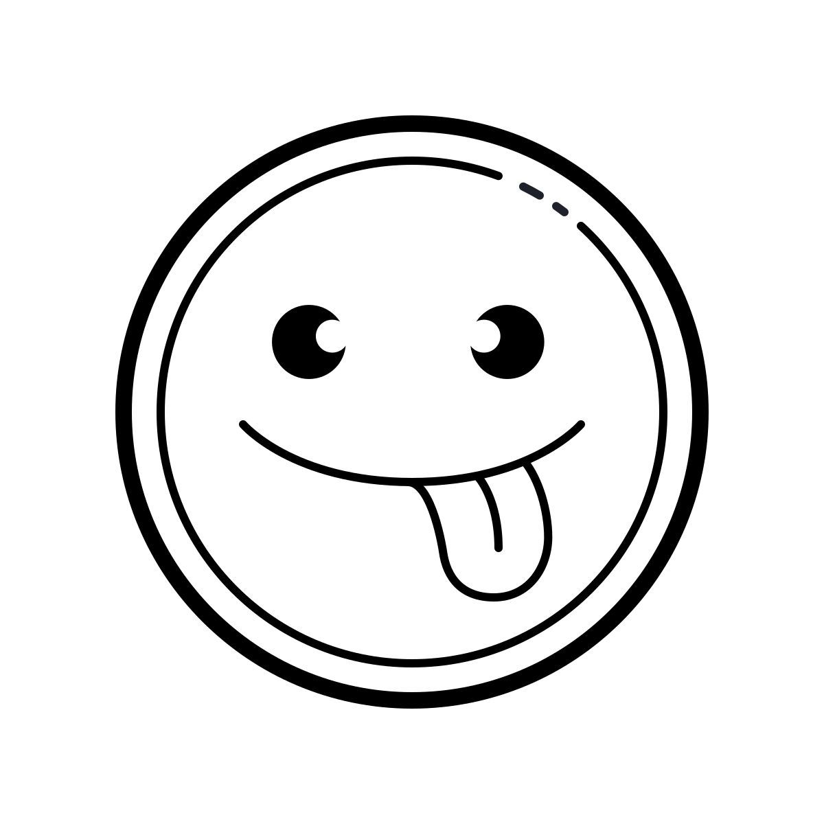 outline hand drawn style 미친 icon