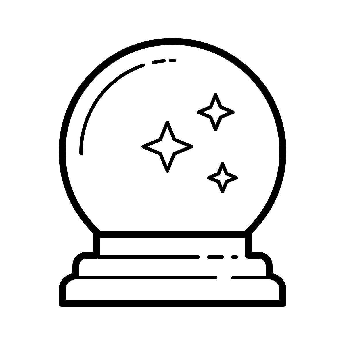 outline hand drawn style 水晶球 icon